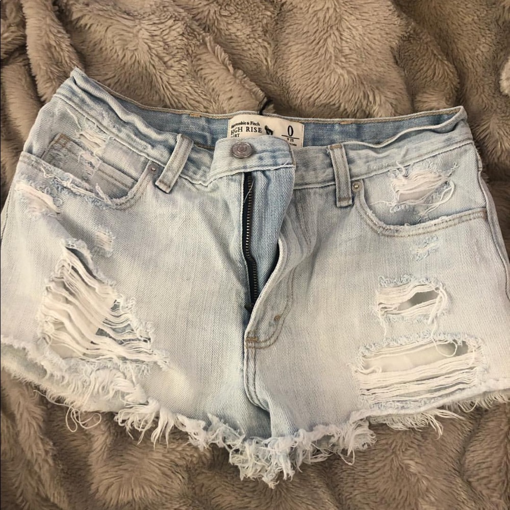 Ripped jean shorts
